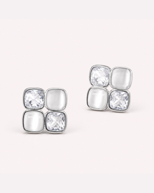 Geometric Square Stud Earrings – 14K Gold-Plated